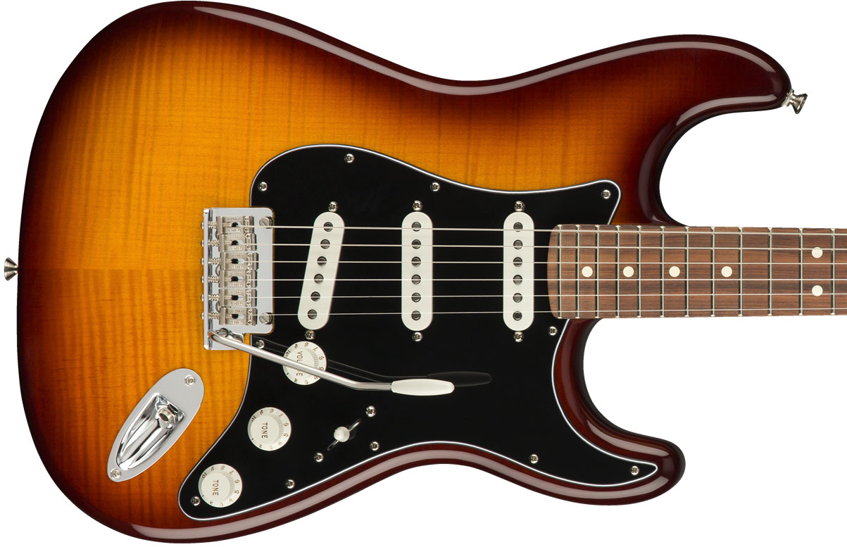 Fender Strat Player Plus Top Mex 3s Trem Pf - Tobacco Burst - Str shape electric guitar - Variation 1