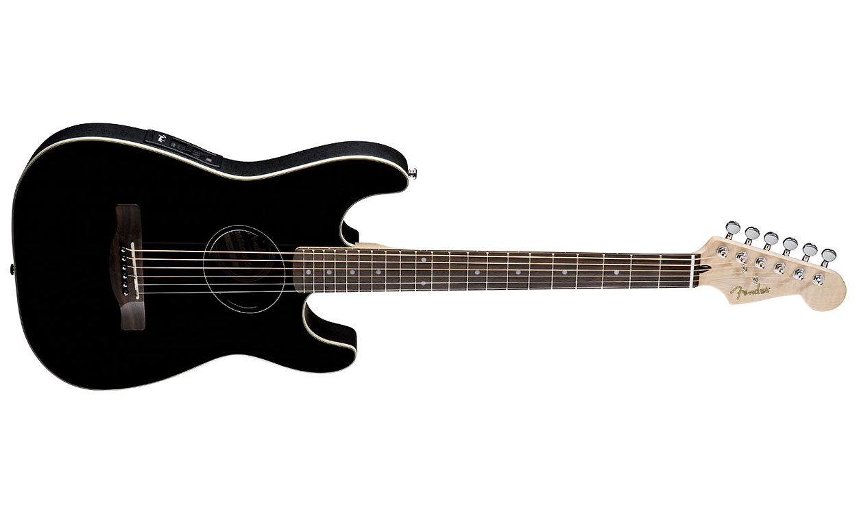 Fender Stratacoustic Standard (rw) - Black Gloss - Travel acoustic guitar - Variation 1