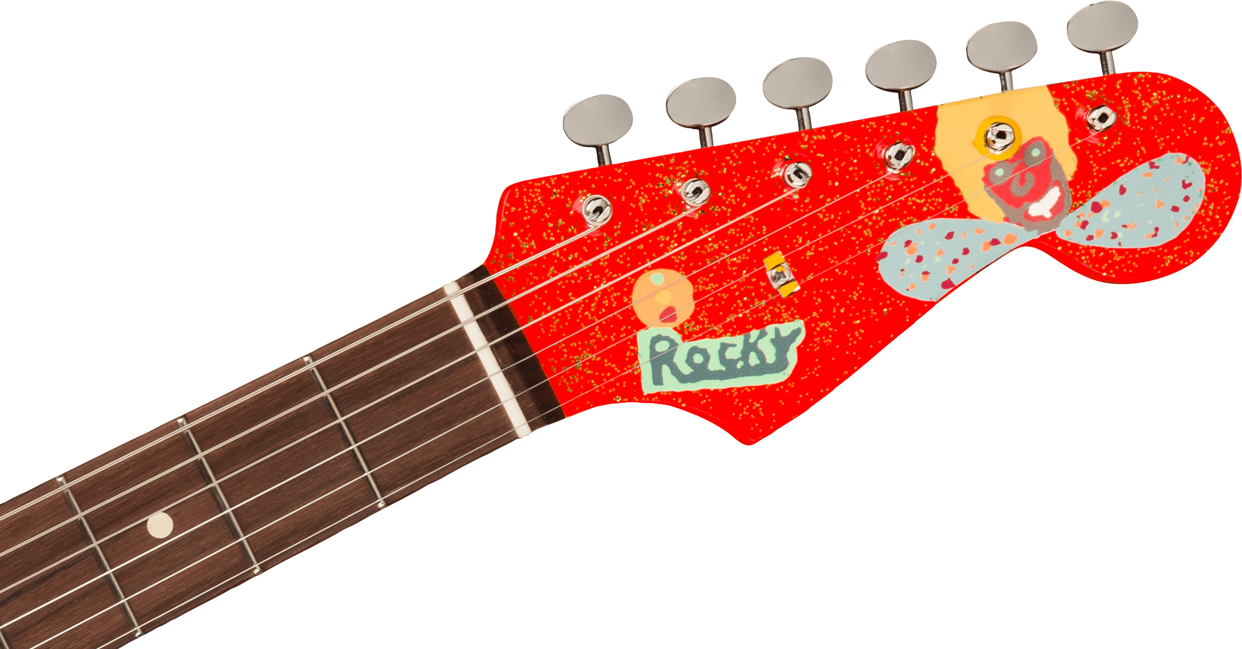 Fender Stratocaster Mex George Harrison Rocky Trem 3s Rw - Hand Painted Rocky Artwork Over Sonic Blue - Str shape electric guitar - Variation 4