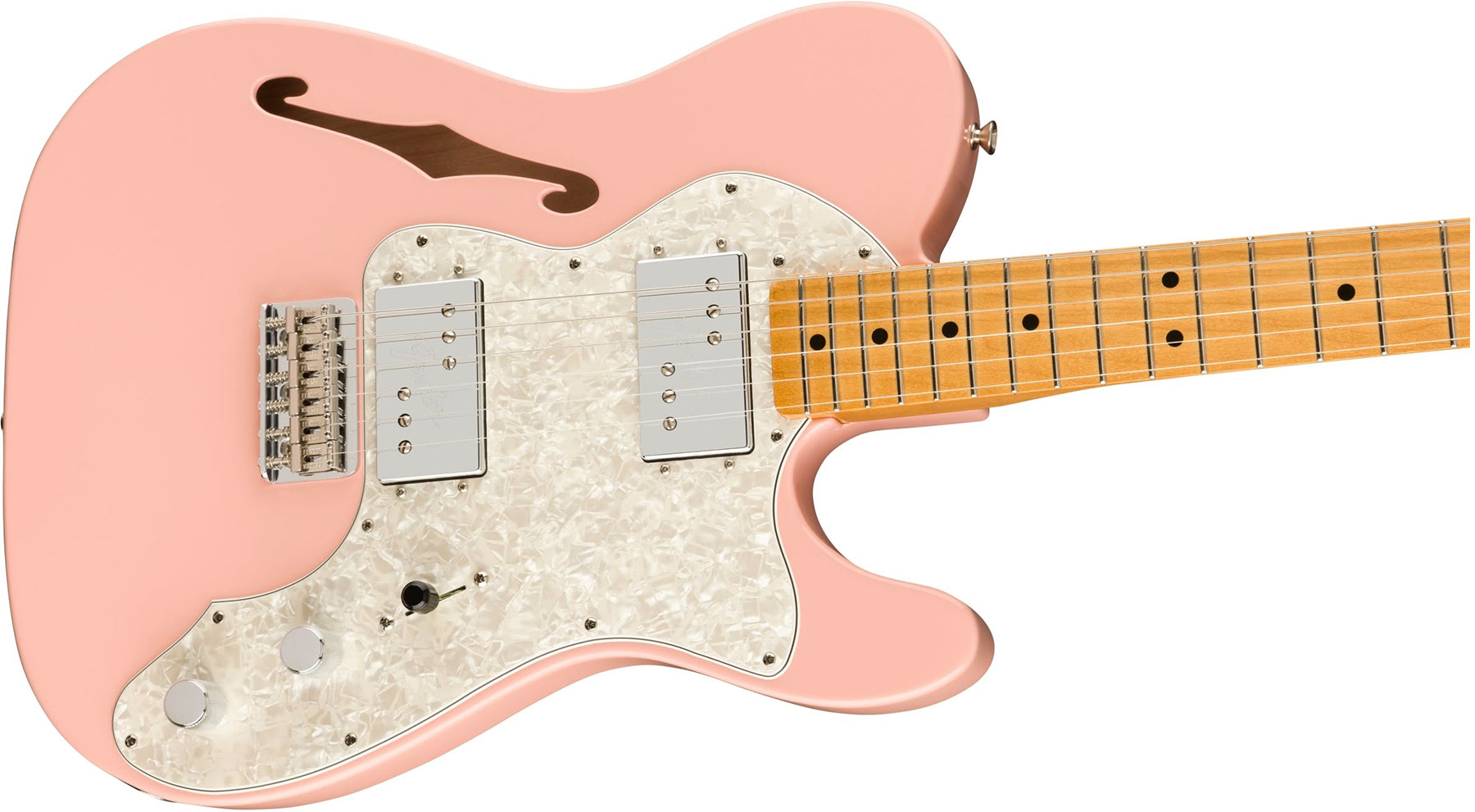 Fender Tele 70s Thinline Vintera Vintage Fsr Ltd Mex Hh Ht Mn - Shell Pink - Tel shape electric guitar - Variation 2