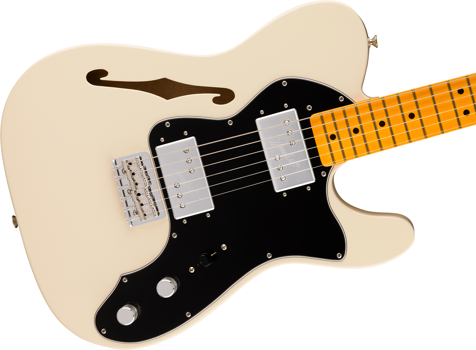 Fender Tele 72 Thinline American Vintage Ii Ltd 2h Ht Mn - Olympic White - Tel shape electric guitar - Variation 2