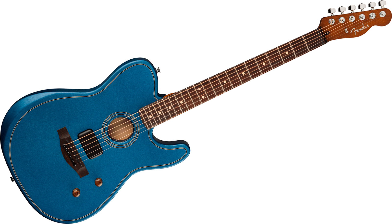 Fender Tele Acoustasonic Standard Ltd Ind Epicea Nyatoh Rw - Lake Placid Blue - Folk guitar - Variation 1