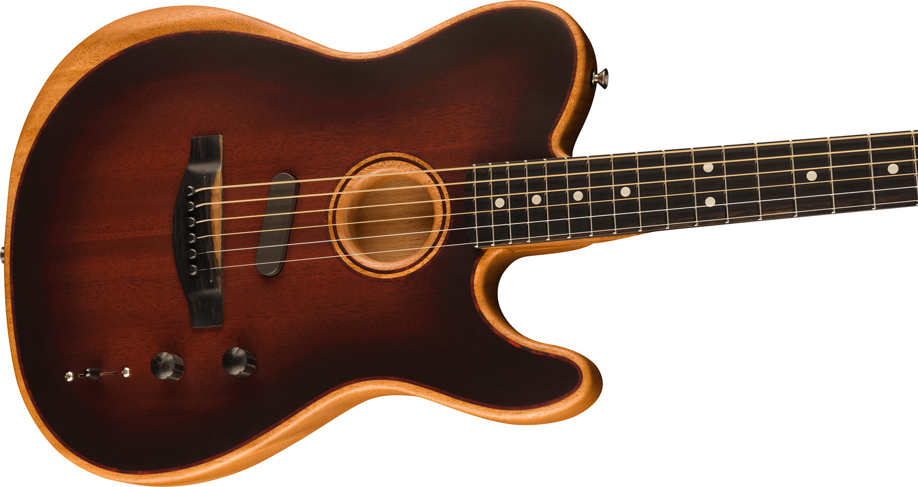 Fender Tele American Acoustasonic All Mahogany Usa Tout Acajou Eb - Bourbon Burst - Electro acoustic guitar - Variation 2