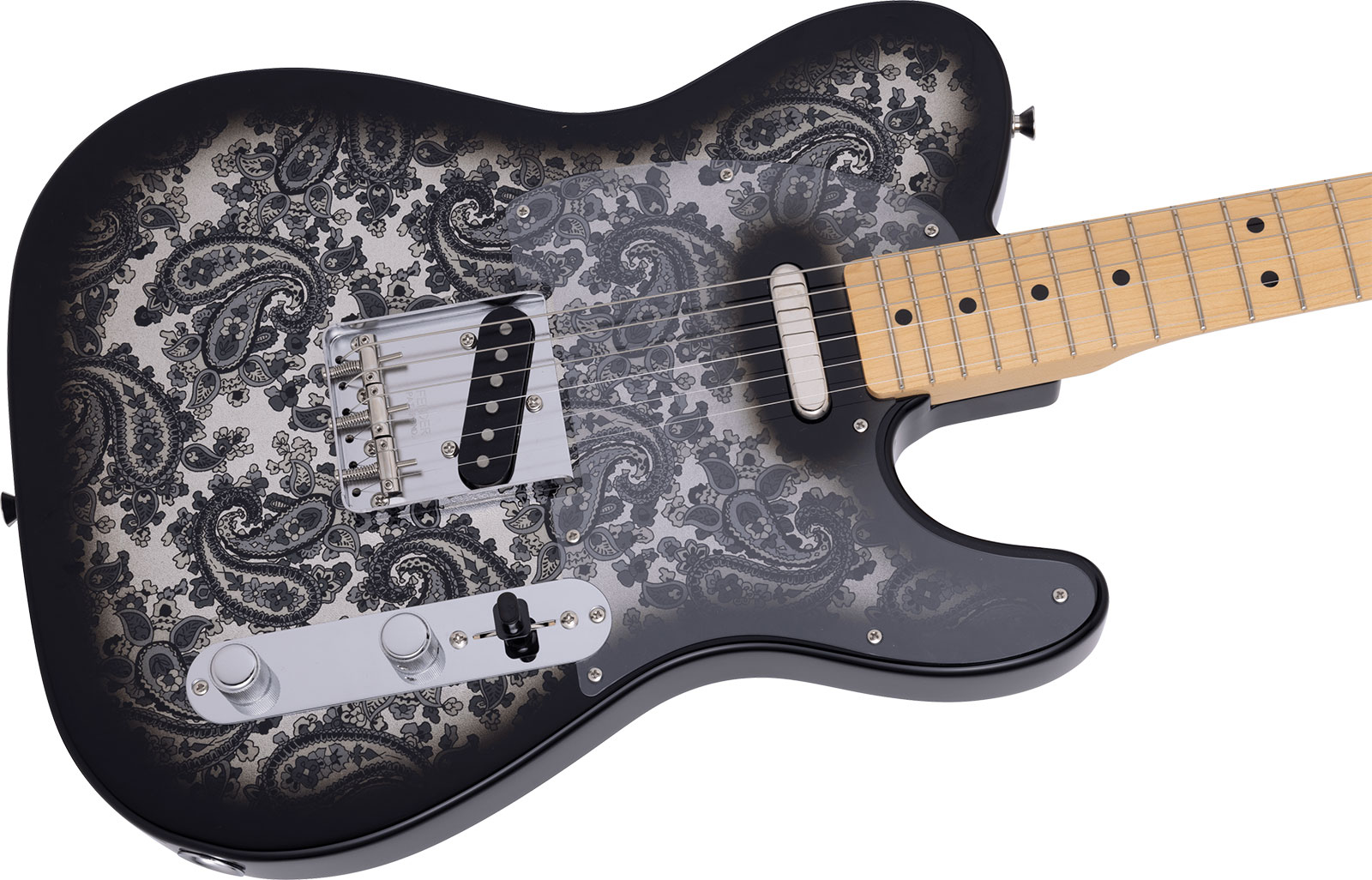 Fender Tele Ltd Jap 2s Ht Mn - Black Paisley - Tel shape electric guitar - Variation 2