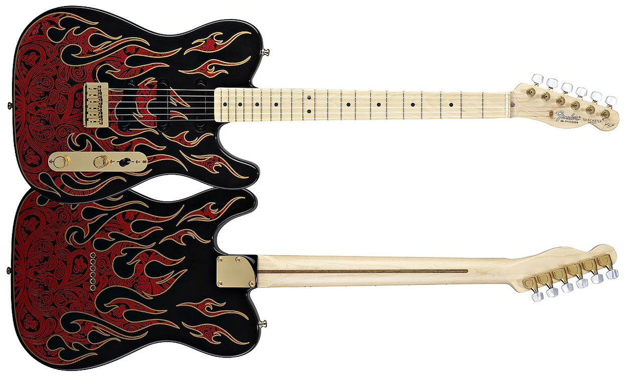 Fender James Burton Tele Artist Usa Signature Mn - Red Paisley Flames - Tel shape electric guitar - Variation 1