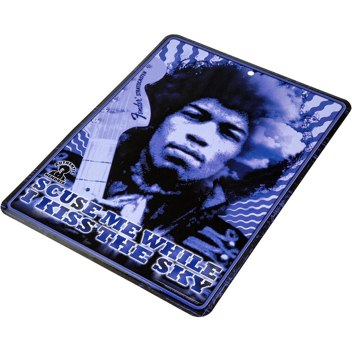 Fender Tin Sign Jimi Hendrix Kiss The Sky - Plate with advertising - Variation 1