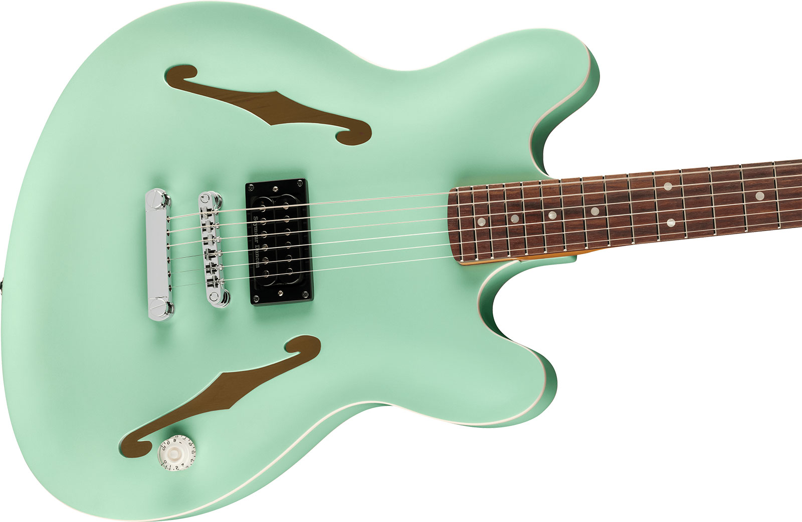 Fender Tom Delonge Starcaster 1h Seymour Duncan Ht Rw - Satin Surf Green - Semi-hollow electric guitar - Variation 2