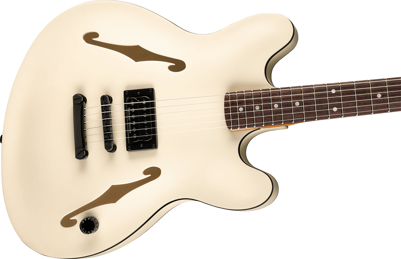 Fender Tom Delonge Starcaster Signature 1h Seymour Duncan Ht Rw - Satin Olympic White - Semi-hollow electric guitar - Variation 2