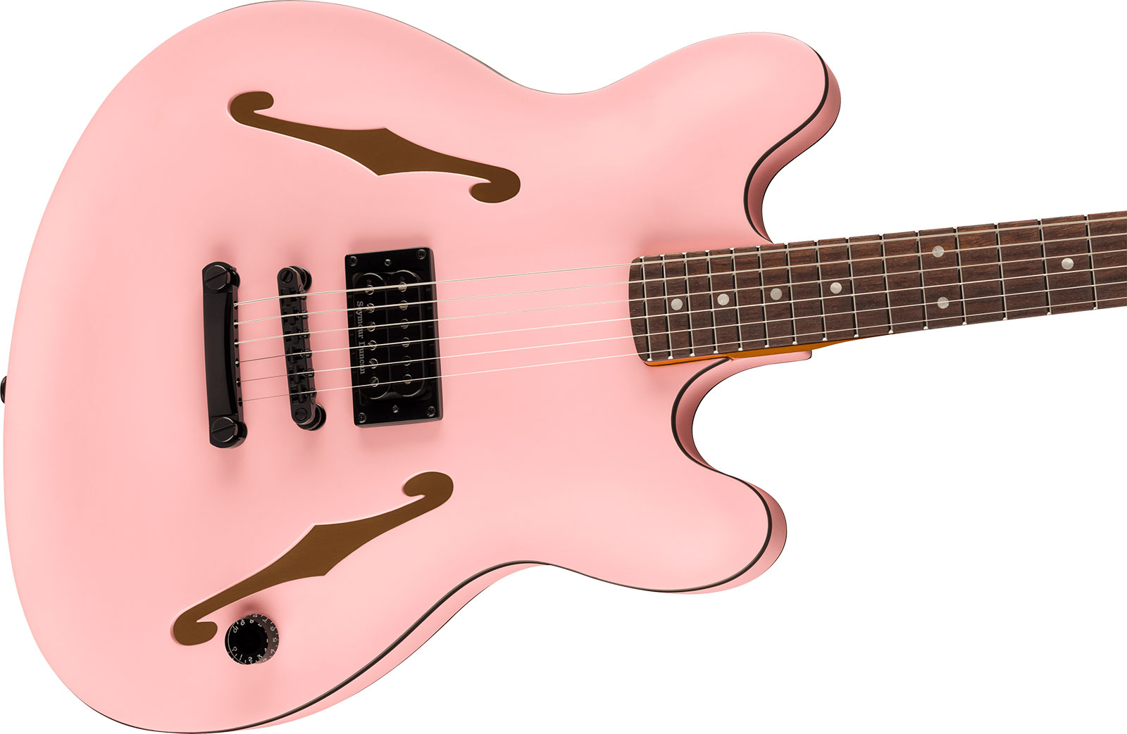 Fender Tom Delonge Starcaster Signature 1h Seymour Duncan Ht Rw - Satin Shell Pink - Semi-hollow electric guitar - Variation 2