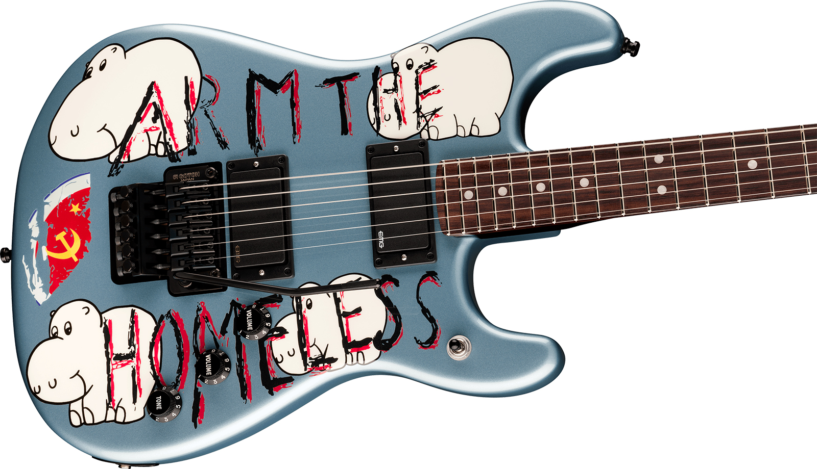 Fender Tom Morello Strat Arm The Homeless Signature 2h Emg Fr Rw - Blue Ice Metallic - Signature electric guitar - Variation 2