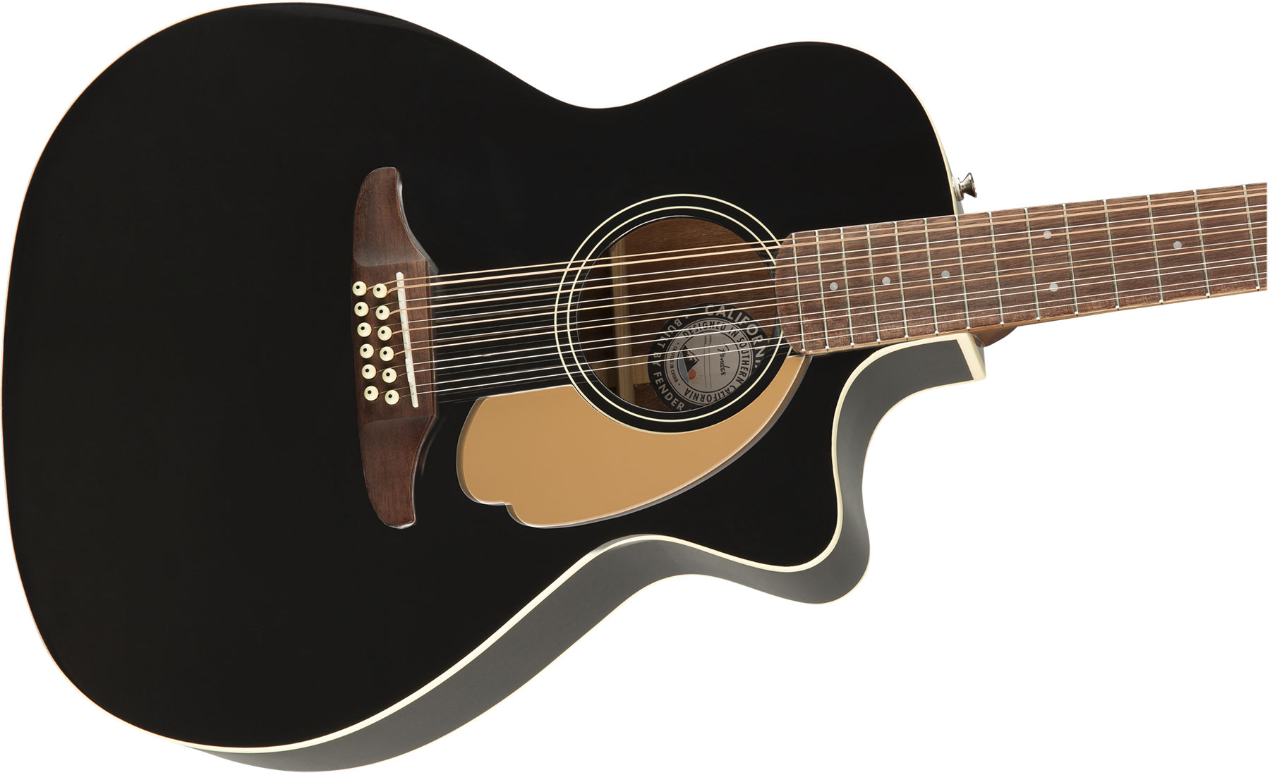 Fender Villager 12-string Dreadnought Cw 12c Epicea Acajou Wal - Black - Electro acoustic guitar - Variation 2