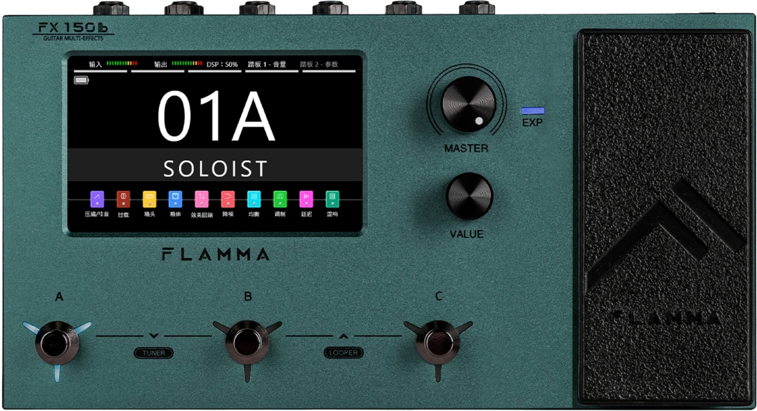 Flamma Fx150b Battery Guitar Multi Effects Nebula Green - Multieffect for electric guitar - Main picture