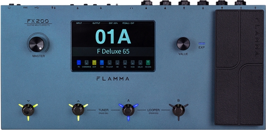 Flamma Fx200 Guitar Multi Effects Galaxy Blue - Multieffect for electric guitar - Main picture