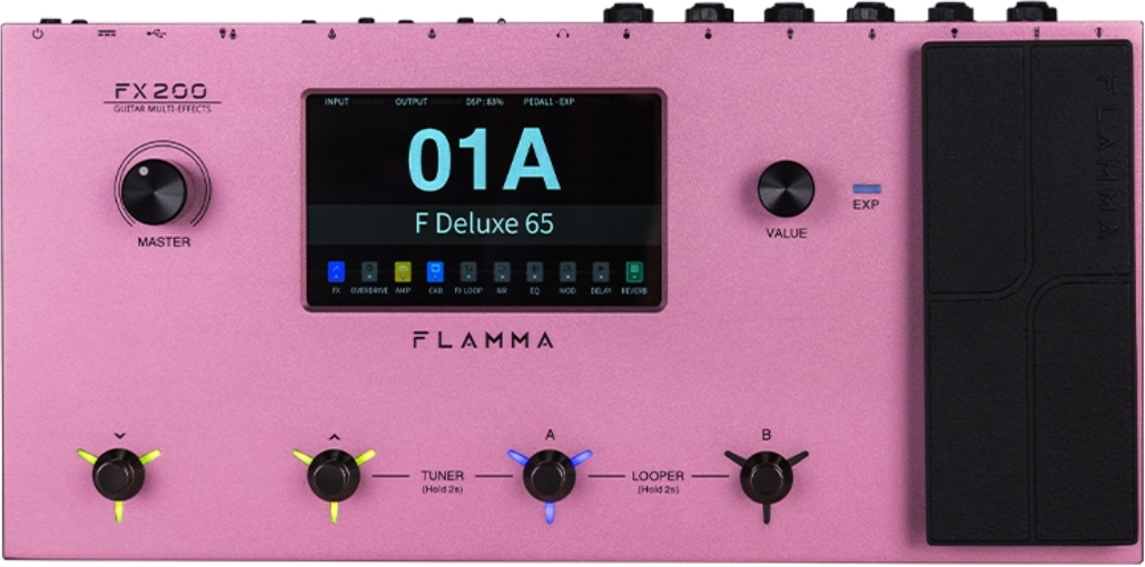 Flamma Fx200 Guitar Multi Effects Pink - Multieffect for electric guitar - Main picture