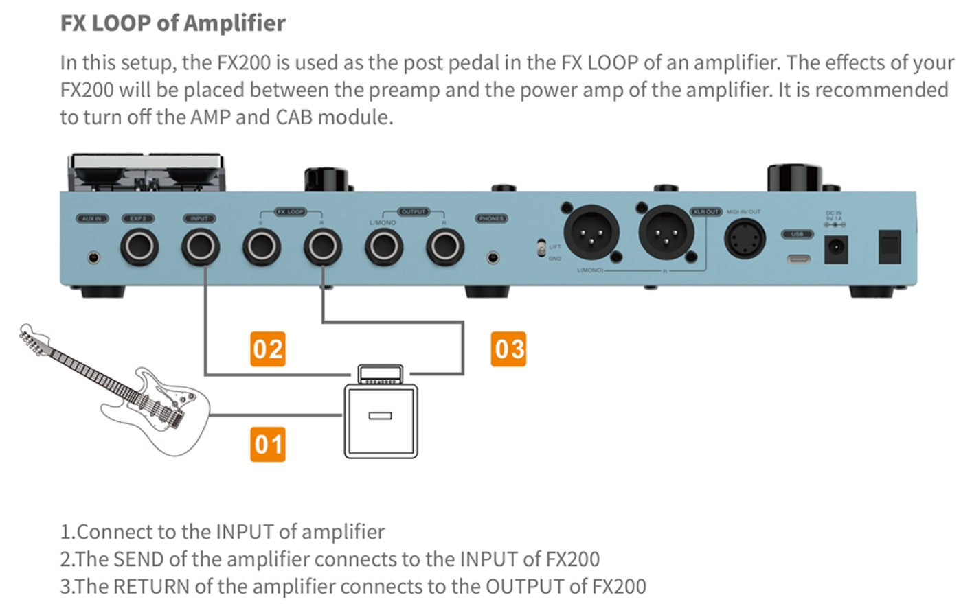 Flamma Fx200 Guitar Multi Effects Galaxy Blue - Multieffect for electric guitar - Variation 7