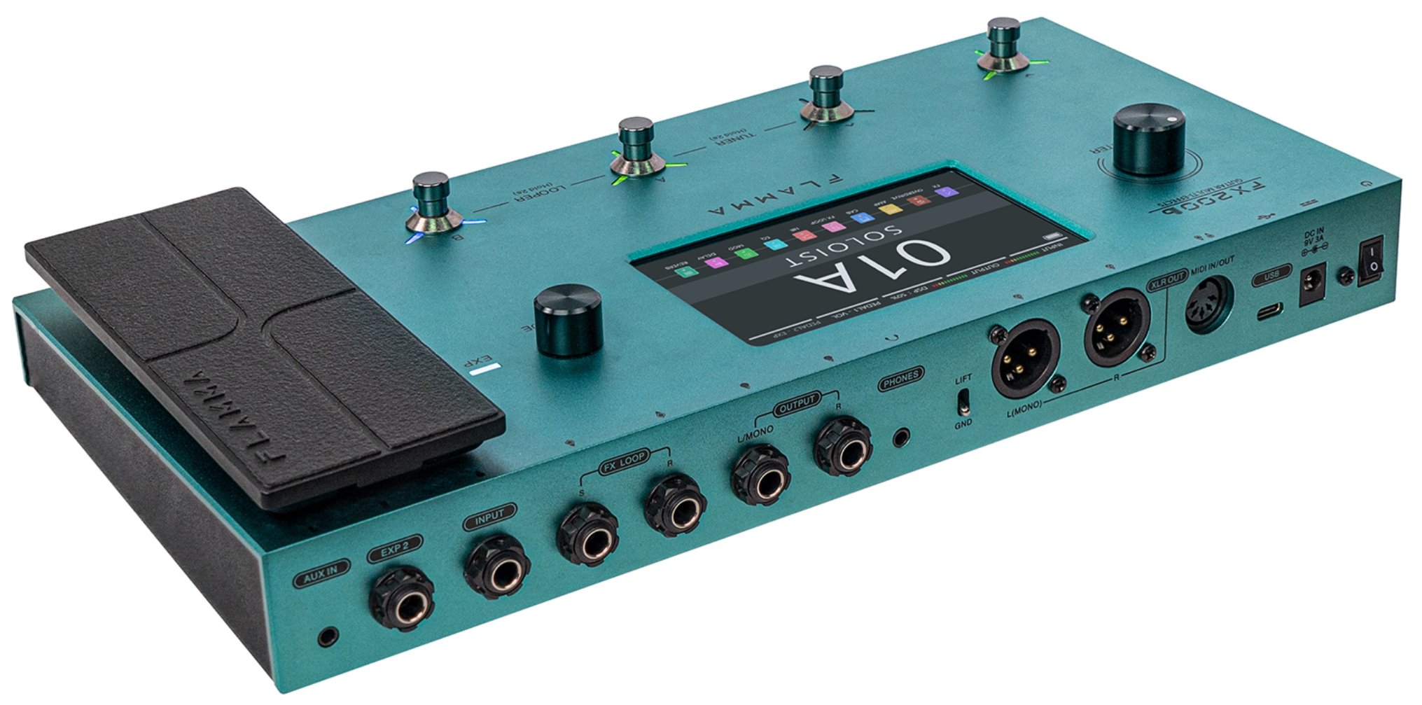 Flamma Fx200b (rechargeable Battery) Guitar Multi Effects Nebula Green - Multieffect for electric guitar - Variation 1