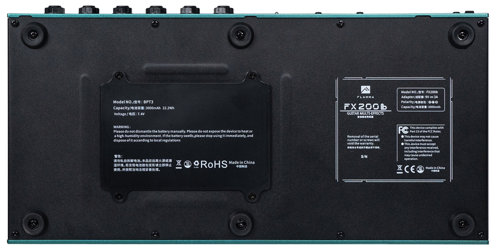 Flamma Fx200b (rechargeable Battery) Guitar Multi Effects Nebula Green - Multieffect for electric guitar - Variation 3