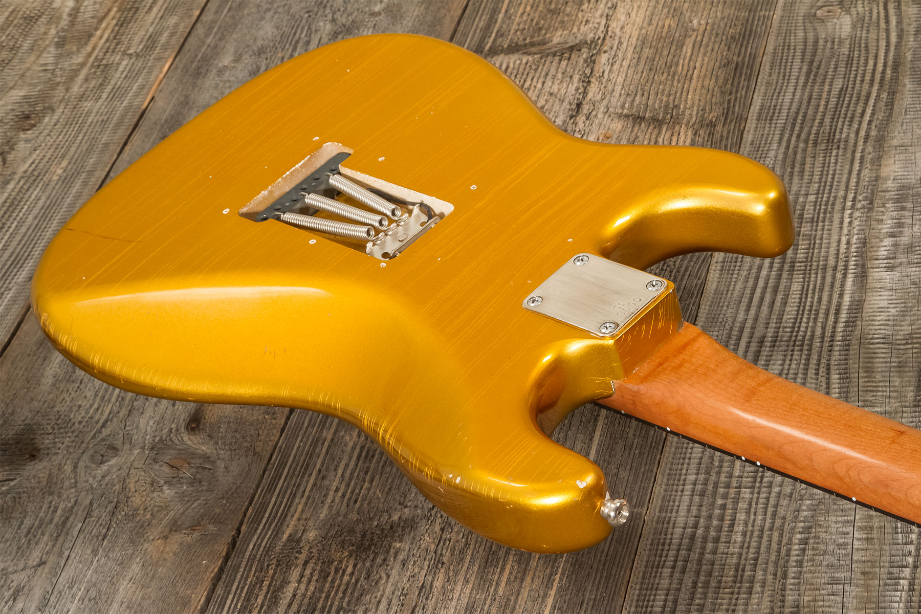 Folreden Guitars Custom Order Strat 3s Trem Rw #090815 - Relic Golden Yellow Sparkle - Str shape electric guitar - Variation 6