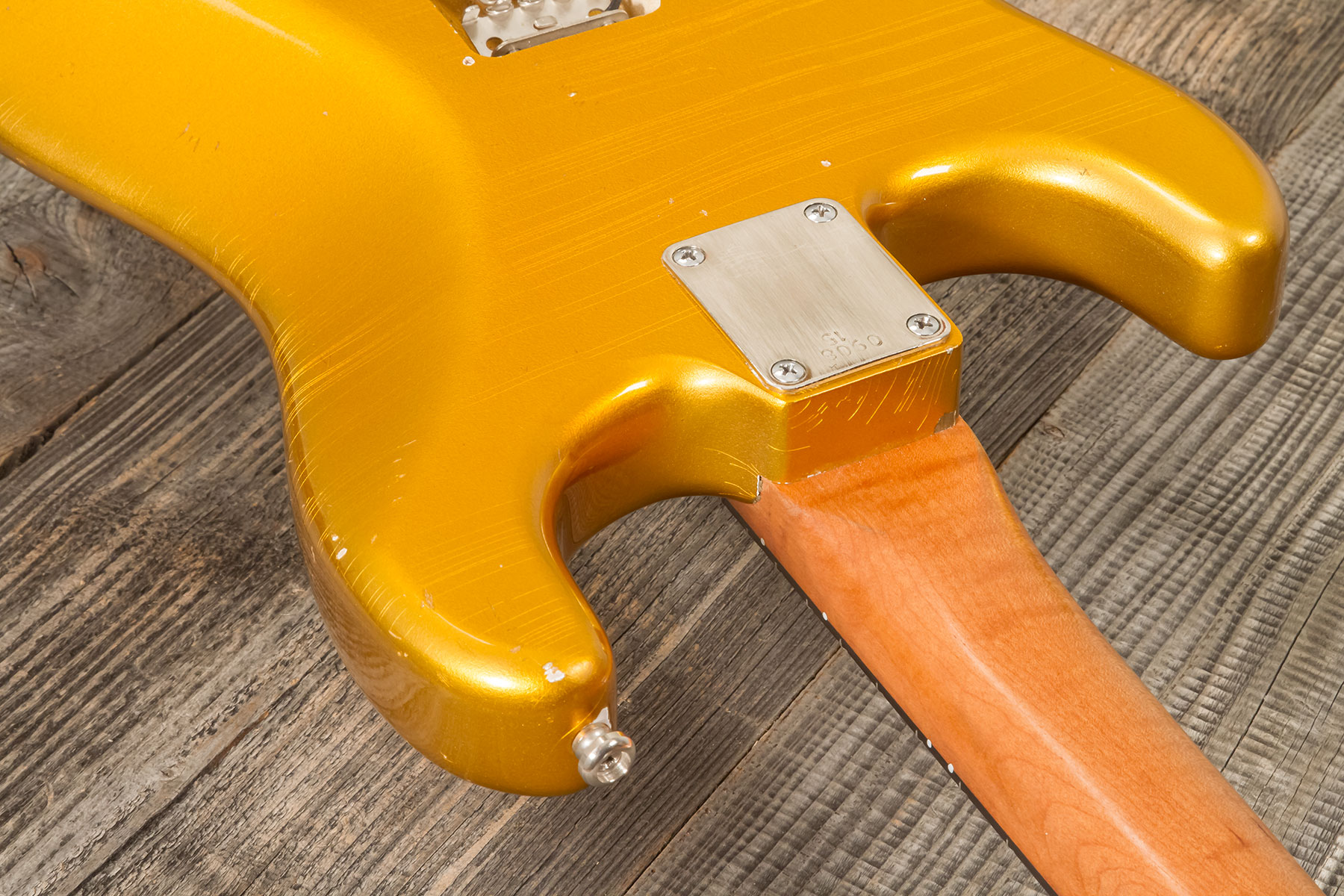 Folreden Guitars Custom Order Strat 3s Trem Rw #090815 - Relic Golden Yellow Sparkle - Str shape electric guitar - Variation 7