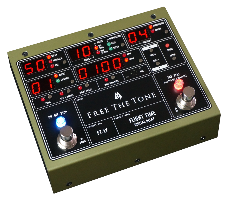 Free the tone Flight Time FT1Y Reverb, delay & echo effect pedal