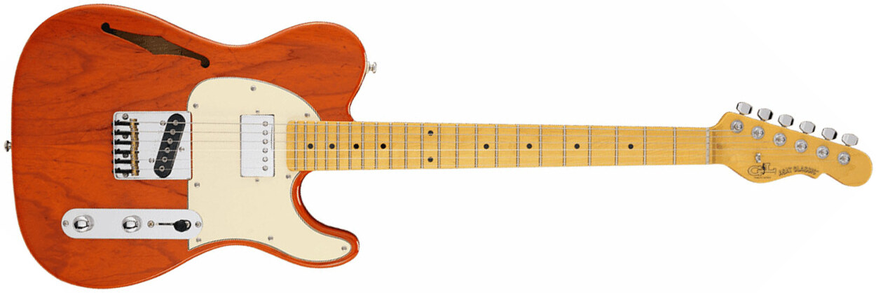 G&l Asat Classic Bluesboy Semi-hollow Tribute Hs Ht Mn - Clear Orange - Semi-hollow electric guitar - Main picture