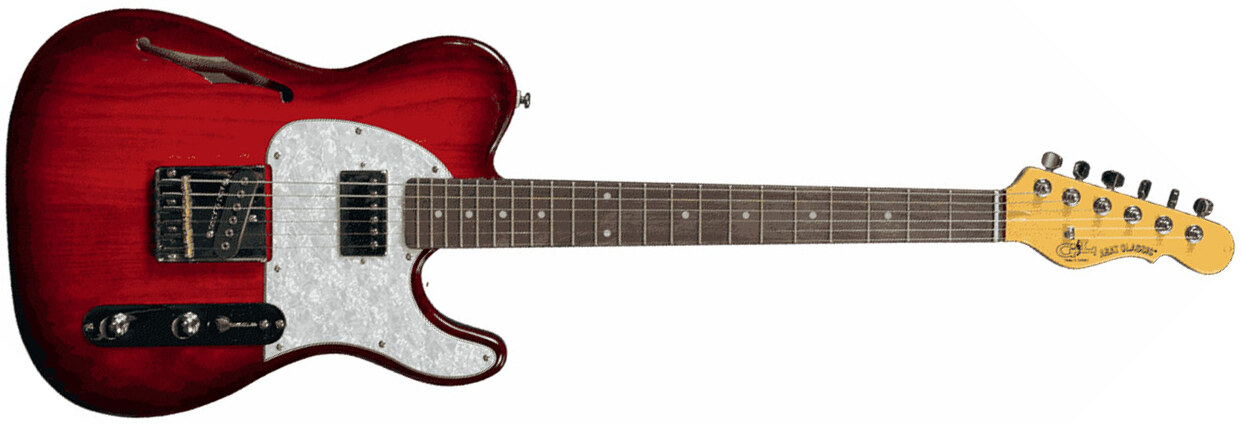 G&l Asat Classic Bluesboy Semi-hollow Tribute Hs Ht Rw - Red Burst - Semi-hollow electric guitar - Main picture