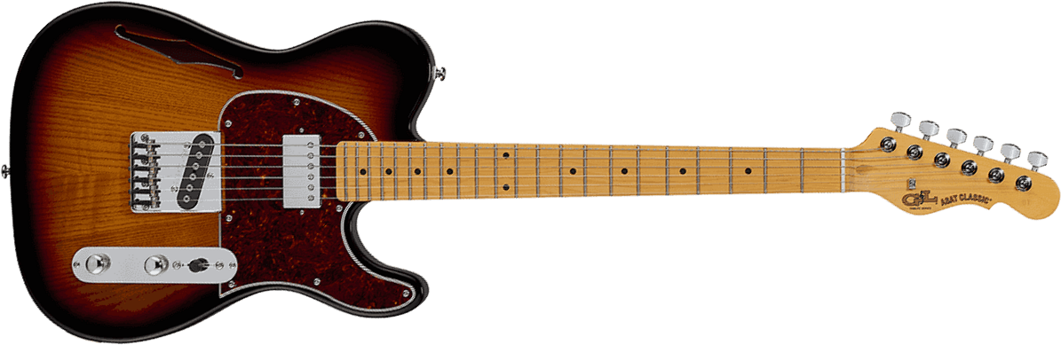 G&l Tribute Asat Classic Bluesboy Semi-hollow Hs Ht Mn - Sunburst - Tel shape electric guitar - Main picture