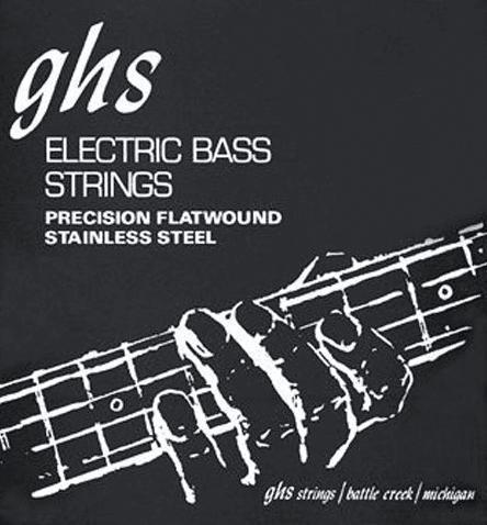 Electric bass strings Ghs Bass (4) Stainless Steel Precision Flatwound 45-105