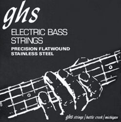 Electric bass strings Ghs Bass (4) Stainless Steel Precision Flatwound 45-105 - Set of 4 strings