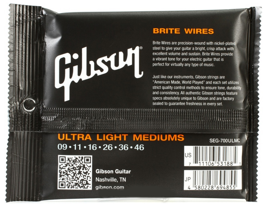 Gibson Jeu De 6 Cordes Electric (6) Brite Wires Seg-700ulmc 09-46 - Electric guitar strings - Variation 1