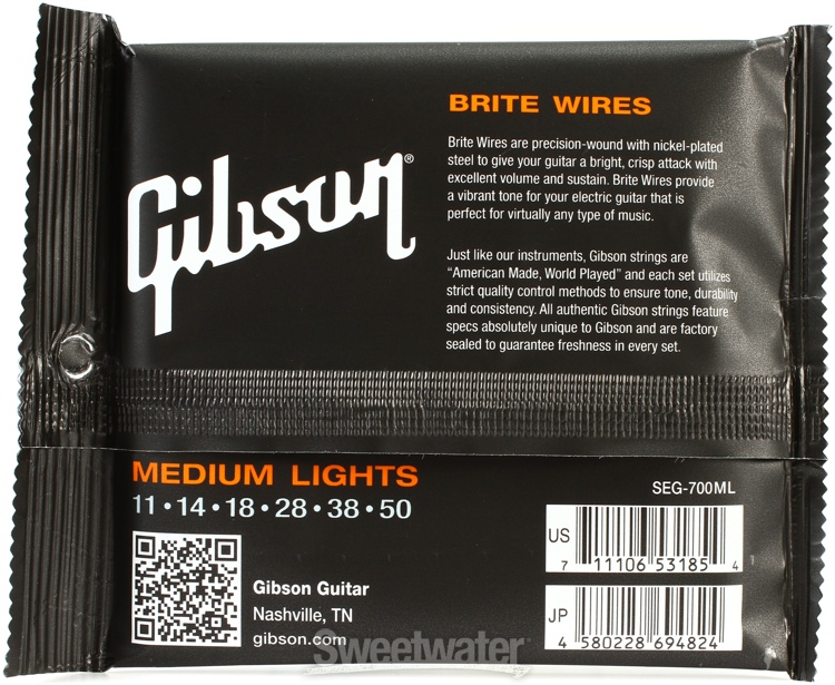 Gibson Jeu De 6 Cordes Electric (6) Brite Wires Seg-700ml 11-50 - Electric guitar strings - Variation 1
