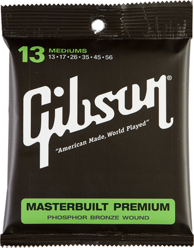 Gibson Jeu De 6 Cordes Acoustic Mb13 Masterbuilt Premium Phosphor Bronze Medium 13-56 - Acoustic guitar strings - Main picture