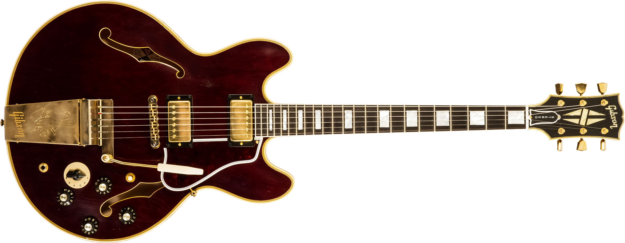 Gibson Custom Shop Bb King Es355 1974 Rumble In The Jungle 2h Trem Eb #bbes33523 - Murphy Lab Light Aged Walnut - Semi-hollow electric guitar - Main p