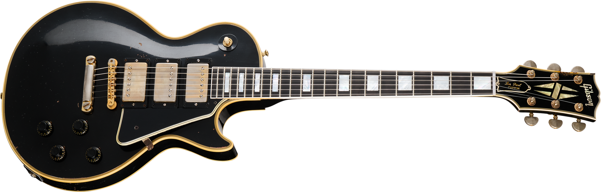 Gibson Custom Shop Eric Clapton Les Paul Custom 1958 Signature 2h Ht Eb - Murphy Lab Ebony - Signature electric guitar - Main picture