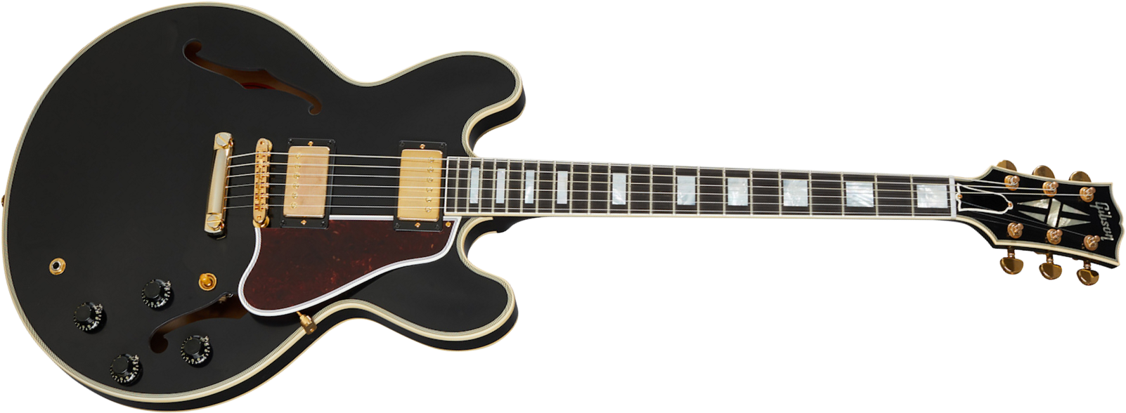 Gibson Custom Shop Es-355 1959 Reissue 2h Ht Eb - Ebony - Semi-hollow electric guitar - Main picture