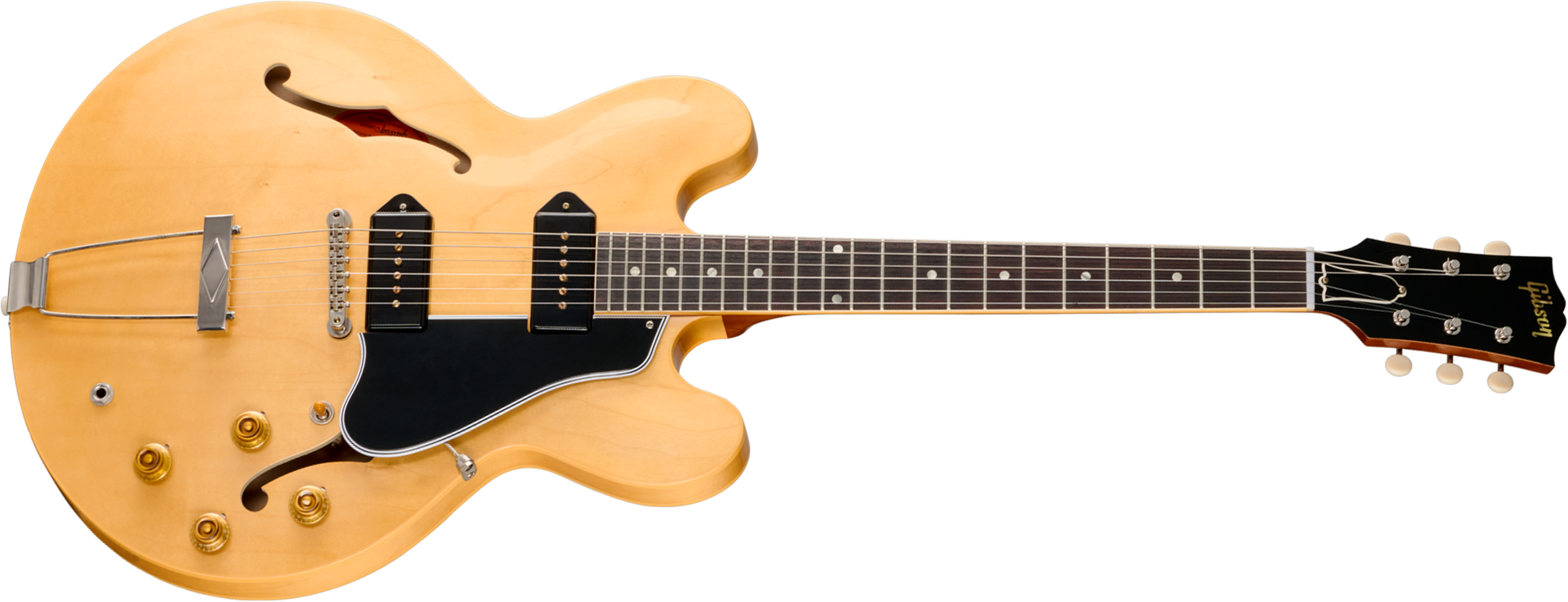 Gibson Custom Shop Es330 1959 Reissue Historic 2s P90 Ht Rw - Vintage Natural (vos Hardware) - Semi-hollow electric guitar - Main picture