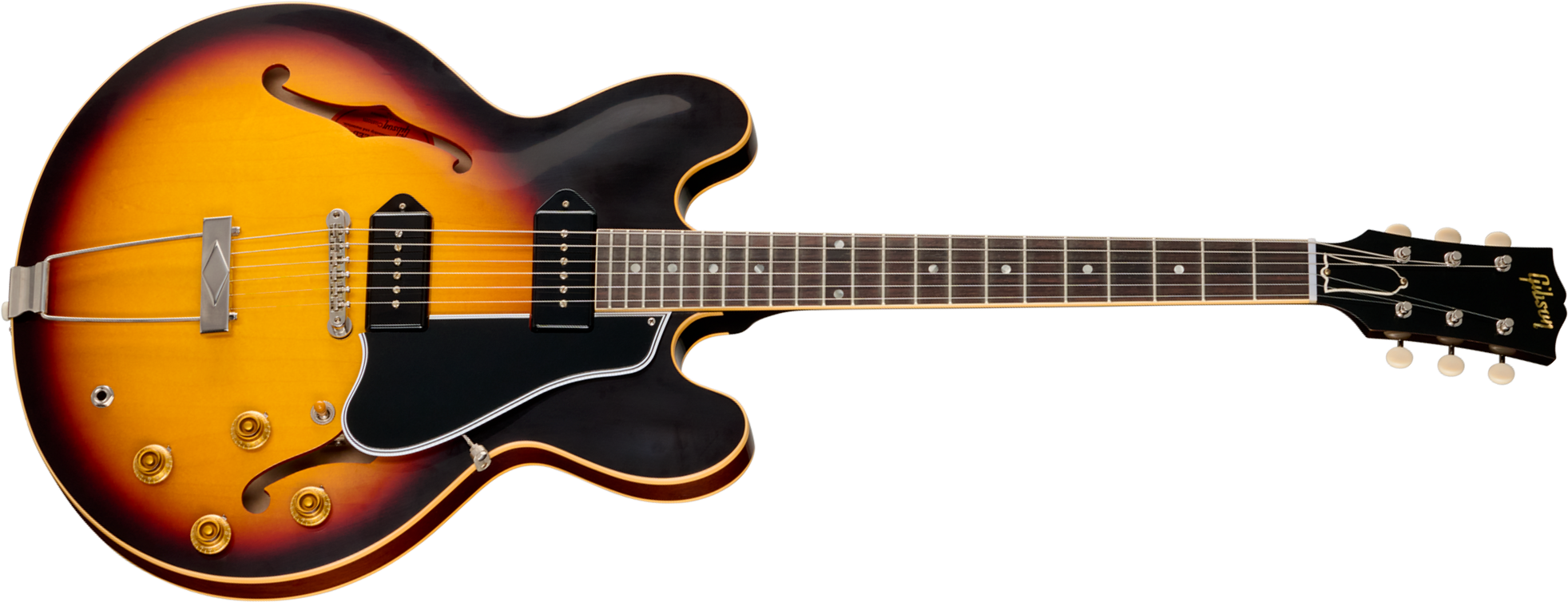 Gibson Custom Shop Es330 1959 Reissue Historic 2s P90 Ht Rw - Vintage Burst (vos Hardware) - Semi-hollow electric guitar - Main picture