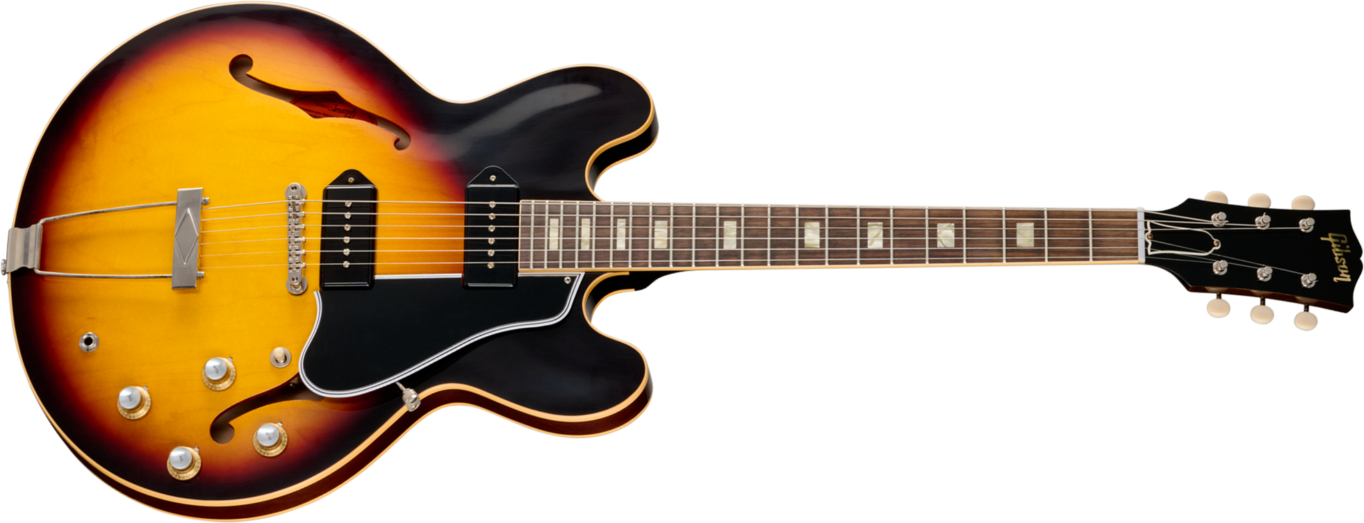 Gibson Custom Shop Es330 1962 Reissue Historic 2s P90 Ht Rw - Vintage Burst - Semi-hollow electric guitar - Main picture