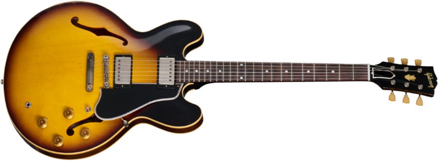 Gibson Custom Shop Es335 1958 Reissue Ltd 2h Ht Rw - Murphy Lab Heavy Aged Faded Tobacco Burst - Semi-hollow electric guitar - Main picture