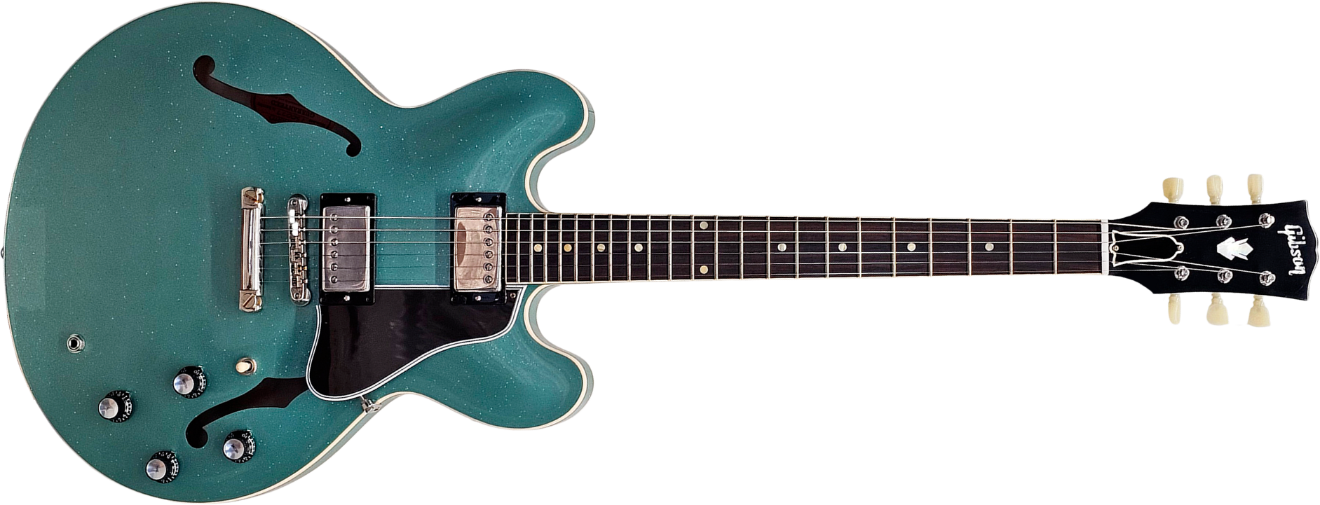 Gibson Custom Shop Es335 1961 Reissue 2h Ht Rw - Murphy Lab Inverness Green Sparkle - Semi-hollow electric guitar - Main picture