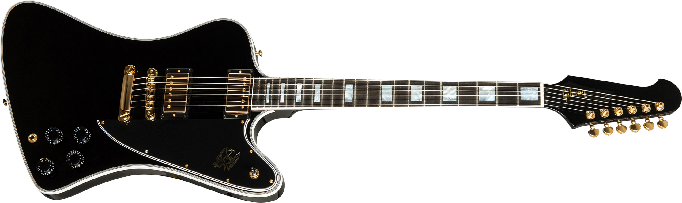 Gibson Custom Shop Firebird Custom 2019 2h Ht Eb - Ebony - Retro rock electric guitar - Main picture