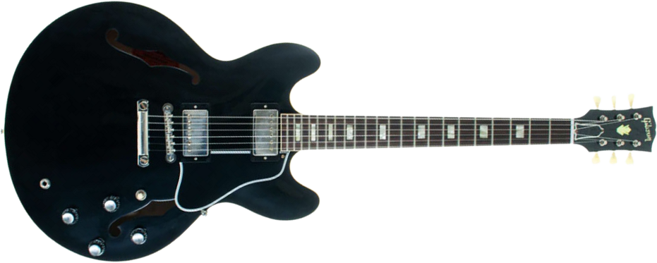 Gibson Custom Shop Historic Es-335 1964 Reissue 2h Ht Rw - Vos Ebony - Semi-hollow electric guitar - Main picture