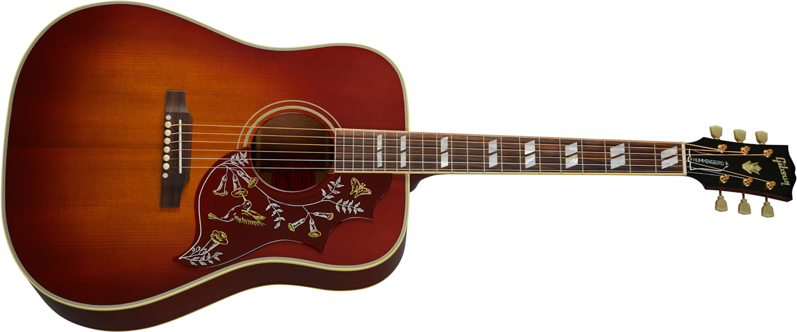 Gibson Custom Shop Hummingbird 1960 Fixed Bridge Dreadnought Epicea Acajou Rw - Vos Heritage Cherry Sunburst - Acoustic guitar & electro - Main pictur