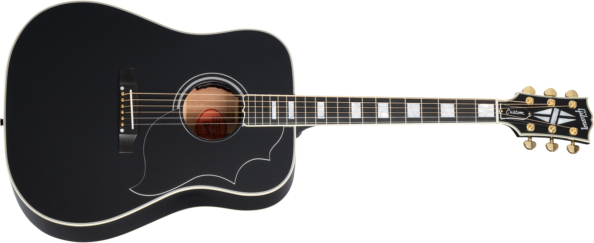 Gibson Custom Shop Hummingbird Custom Dreadnought Epicea Acajou Eb - Ebony - Electro acoustic guitar - Main picture