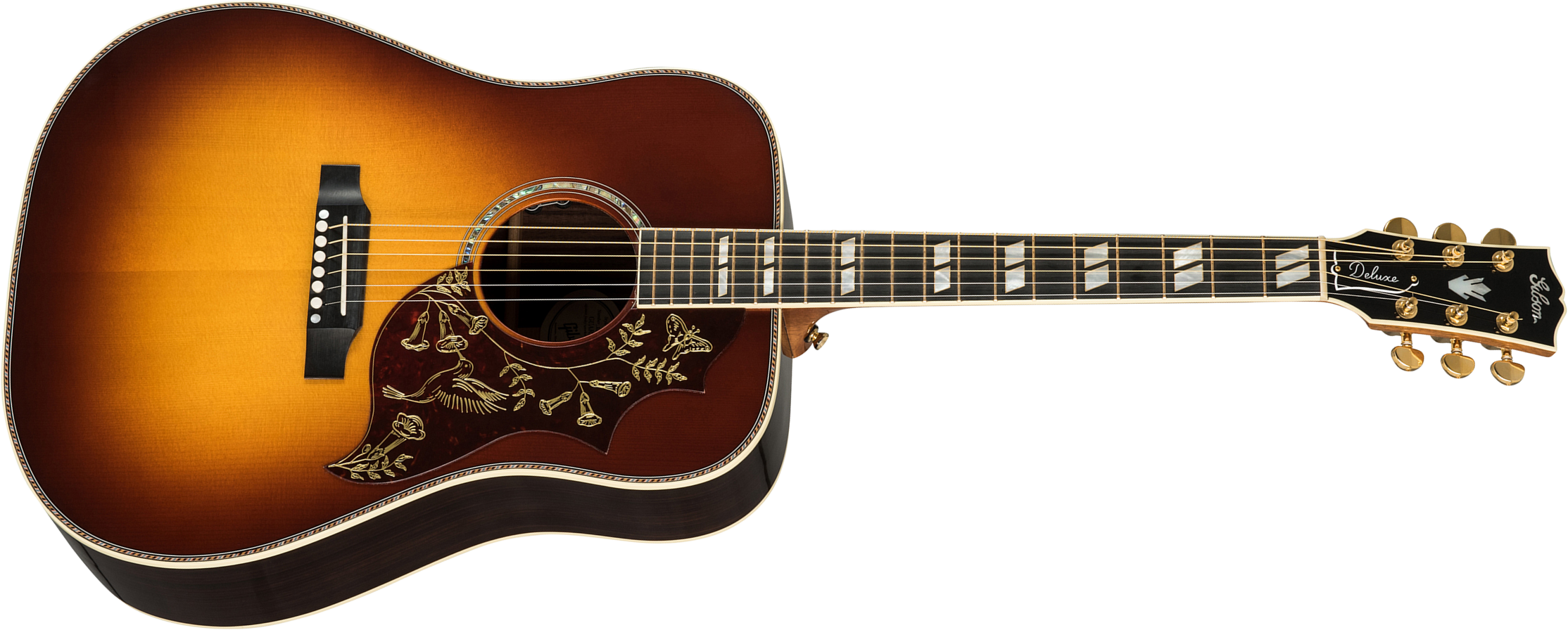 Gibson Custom Shop Hummingbird Deluxe Dreadnought Epicea Palissandre Eb - Rosewood Burst - Electro acoustic guitar - Main picture