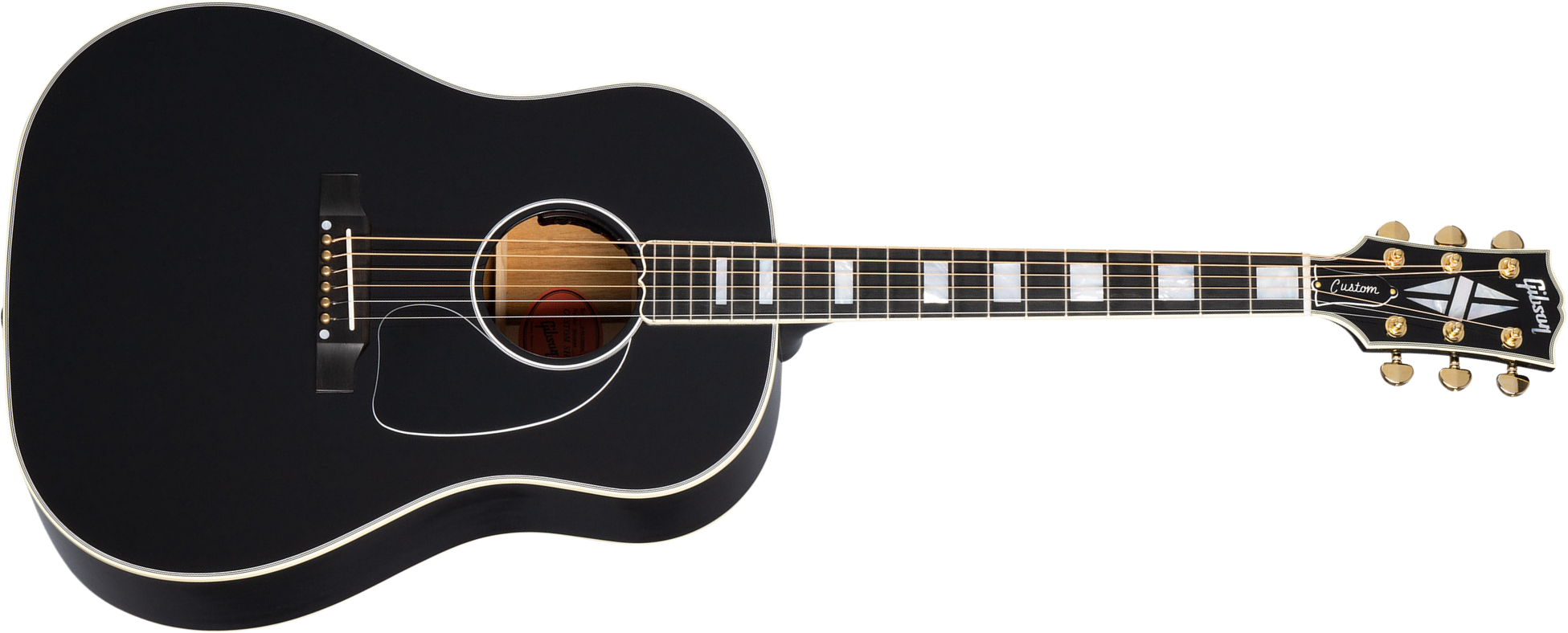 Gibson Custom Shop J-45 Custom Dreadnought Epicea Acajou Eb - Ebony - Acoustic guitar & electro - Main picture