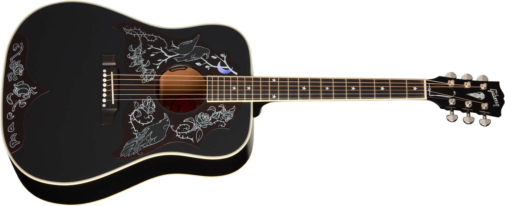 Gibson Custom Shop Kirk Hammett Raven Ltd Signature Epicea Acajou Eb - Emb 28/10 - Ebony - Folk guitar - Main picture