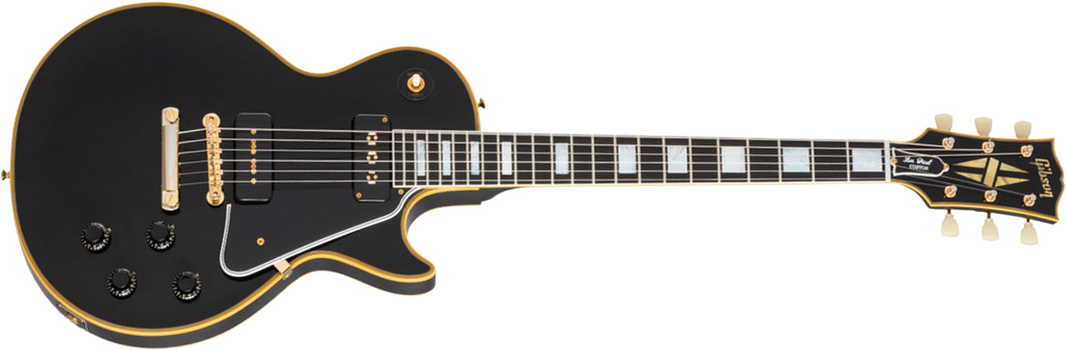 Gibson Custom Shop Les Paul Custom 1954 Black Beauty 2h Ht Rw - Vos Ebony - Single cut electric guitar - Main picture