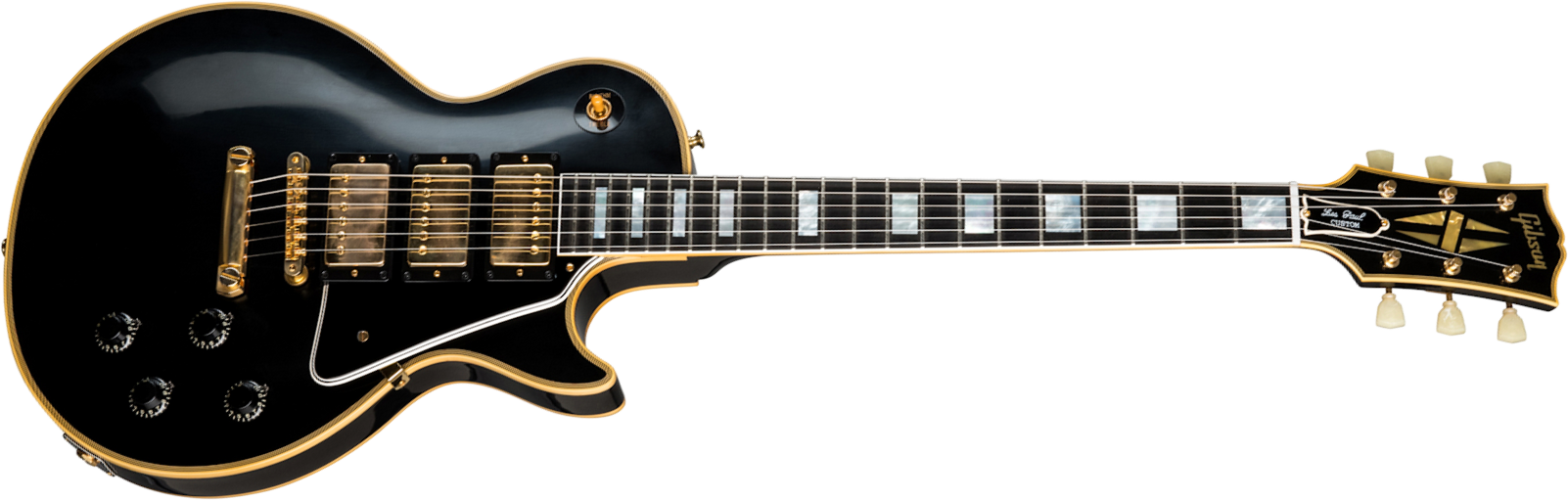 Gibson Custom Shop Les Paul Custom 1957 Reissue 3-pickup 2019 3h Ht Eb - Vos Ebony - Single cut electric guitar - Main picture