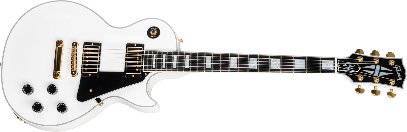 Gibson Custom Shop Les Paul Custom 2019 2h Ht Eb - Alpine White - Single cut electric guitar - Main picture